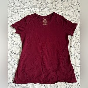 Faded Glory - Burgundy V Neck Tee